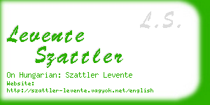 levente szattler business card